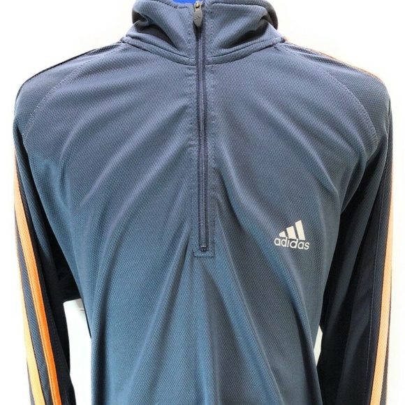Adidas Track Sweater Dark Gray Orange Strips - Picture 1 of 6